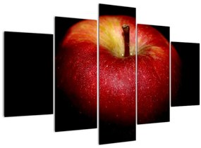Obraz jablká na čiernom pozadí (150x105 cm)