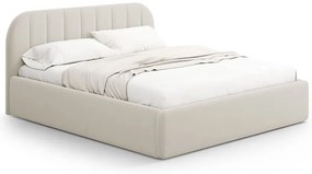 Béžová čalúnená dvojlôžková posteľ s úložným priestorom s roštom 160x200 cm Juno – Windsor &amp; Co Sofas