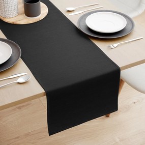 Goldea behúň na stôl loneta - čierny 35x140 cm