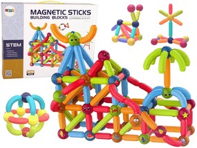 Lean Toys Súprava magnetických farebných blokov 128 prvkov