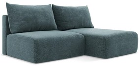 Tyrkysovomodrá rozkladacia/s úložným priestorom rohová pohovka (pravý roh) Kalena – Makamii