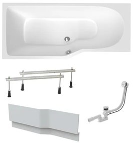 Asymetrická vaňa Laguna Beáta Plus 160x80 cm akrylát ľavá SIKOBE1600LANP, 1 ks