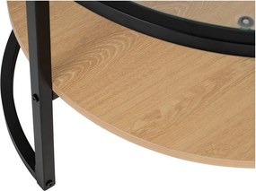 Čierny/v prírodnej farbe okrúhly konferenčný stolík v dekore duba ø 68 cm Zanu – Bonami Essentials