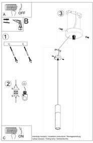 Závesné svietidlo Borgio, 1x betónové/čierne kovové tienidlo
