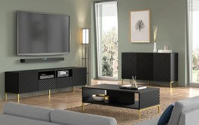 Konferenčný stolík Surfy 3D (čierna + čierna). Akcia -21%. Vlastná spoľahlivá doprava až k Vám domov. 1125122