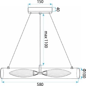 Toolight Rea, ZÁVESNÉ STROPNÉ SVIETIDLO G152-2CP GOLD, OSW-04708