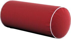 Jednoduchý valcový vankúš s ozdobným lemovaním farba produktu červená látka lesklá, zamatová
