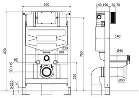 Mexen Fenix XS-F, podomietkový modul a závesné WC Sofia, čierna matná, 6803354XX85