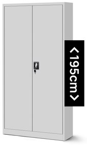 JAN NOWAK Kovová spisová skriňa model JAN H 900x1950x400, šedá