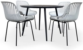 Noela Záhradný jedálenský set Wilder + 4x stolička GABY sivá