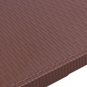 Cateringový set RATTAN stôl 180 cm a 2 lavice hnedý