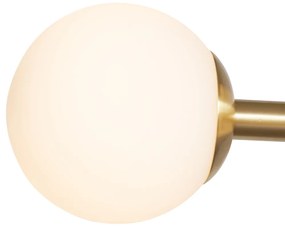 Hotelová elegantná závesná lampa zlatá s opálovým bielym sklom 6-svetiel - Monaco