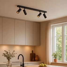 Moderné stropné svietidlo čierne vrátane LED stmievateľné 4-svetlá - Tate