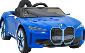 Ramiz Elektrické autíčko BMW i4 pre deti modré + diaľkové ovládanie + EVA + ekokoža + LED audio + pomalý štart