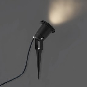 Bodové svietidlo so zemným hrotom čierne vrátane LED nastaviteľné IP65 s káblom a zástrčkou - Basic