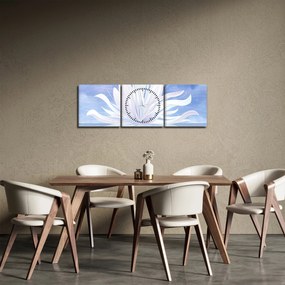 Obraz - Lotusový kvet (s hodinami) (90x30 cm)