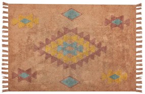 Bavlnený koberec 140 x 200 cm oranžová IGDIR Beliani
