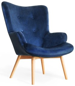 Kreslo ušiak MOSS velour blue