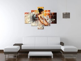 Gario Ručne maľovaný obraz Nádherná tanečnica - 5 dielny Rozmery: 100 x 70 cm