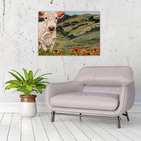 Sklenený obraz - Imitácia pleteného motívu (70x50 cm)