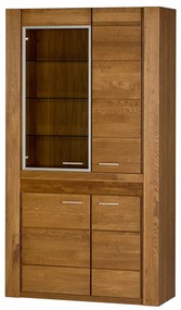Vitrína Velvet II 12 110 cm z masívu s LED osvetlením dub Rustikal