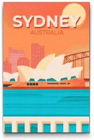 Gario Diamantové maľovanie Sydney, Austrália Rozmery: 40 x 60 cm, Rámovanie: Iba zrolované plátno, Diamanty: Štvorcové