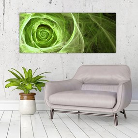 Obraz - Abstraktné ruže zelená (120x50 cm)