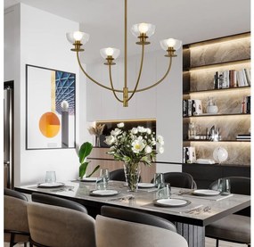 Alora Mood ALM-SYLVIA4-BG-CL - Luster na tyči SYLVIA 4xE14/40W/230V zlatý