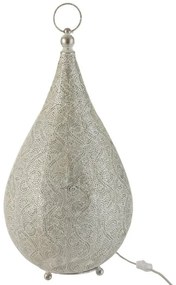 Biela kovová stolná lampička Oriental drop- Ø 31 * 60 cm
