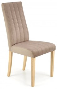 Jedálenská stolička DIEGO 3 — zamat, medový dub, béžová