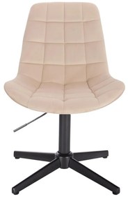 LuxuryForm DESIGN Stolička PARIS VELUR na čiernom kríži - krémová