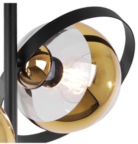 Stropné svietidlo Asturia Ring, 2x zlaté/transparentné sklenené tienidlo, B/G