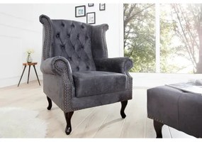 Kreslo 37473 Chesterfield Antik šedá  - Komfort-nábytok