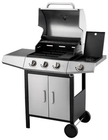 Fieldmann - Plynový gril 4x horák matný chróm/čierna