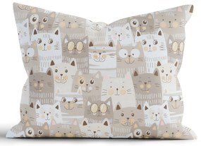 Bavlnená obliečka na vankúš Renforcé 70 × 90 cm - Mačacia invázia