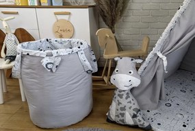 Detský stan TEEPEE (TÝPIE) ANIMALS s doplnkami - MADAGASKAR - šedý