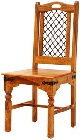 furniture-nabytek.cz - Masívna stolička s kovovým výpletom z palisandrového dreva