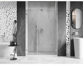 Mexen Lunar-B, pravé otočné sprchové dvere 140 cm, 8mm číre sklo, oceľový profil, 832S-140-050-97-00-P