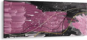 Obraz - Ružovo-čierna abstrakcia (120x50 cm)