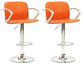 Barové stoličky 2 ks oranžové umelá koža