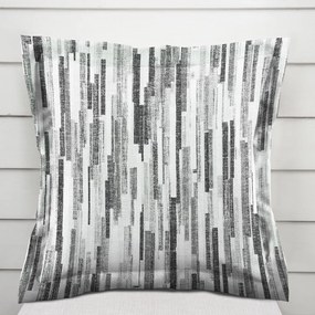Biante Dekoračná obliečka na vankúš s lemom Leona LN-175 Sivo-čierne pásiky 35 x 45 cm