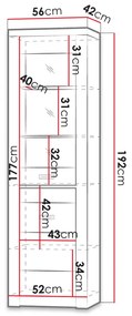 Vitrína Nadenas N4-L (jaseň tmavý). Vlastná spoľahlivá doprava až k Vám domov. 1122700