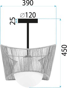 Toolight Toolight, závesné svietidlo 1xE27 APP1589-1CP, čierna-hnedá, OSW-04125