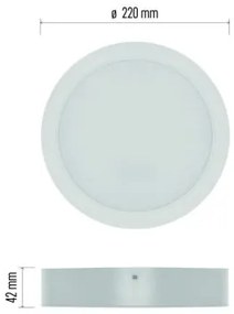 EMOS Prisadené stropné LED osvetlenie RUBIC, 24W, denná biela, okrúhle, biele