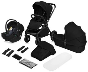 Lionelo - Kombinovaný kočík 3v1 MIKA PLUS Black Onyx