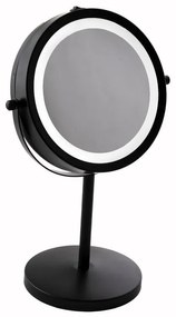 Erga Kimi, zväčšovacie kozmetické zrkadlo s LED podsvietením 210x320 mm, čierna matná, ERG-YKA-CH.KIMI-BLK