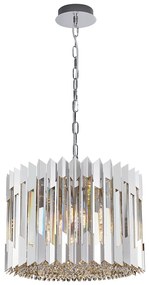 EUlight Luster Ritz, 1x krištáľové/chrómové kovové tienidlo, (fi 42cm), ch