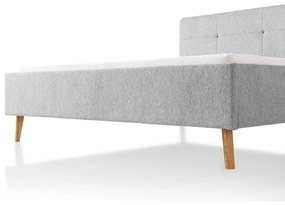 Svetlosivá čalúnená dvojlôžková posteľ bez roštu 180x200 cm Smart – Meise Möbel