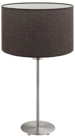 Eglo - LED  Stolná lampa TUNJA 1xE27/60W/230V 38,5 cm matný chróm/hnedá