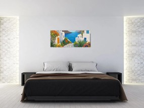 Obraz - Grécka ulička (120x50 cm)